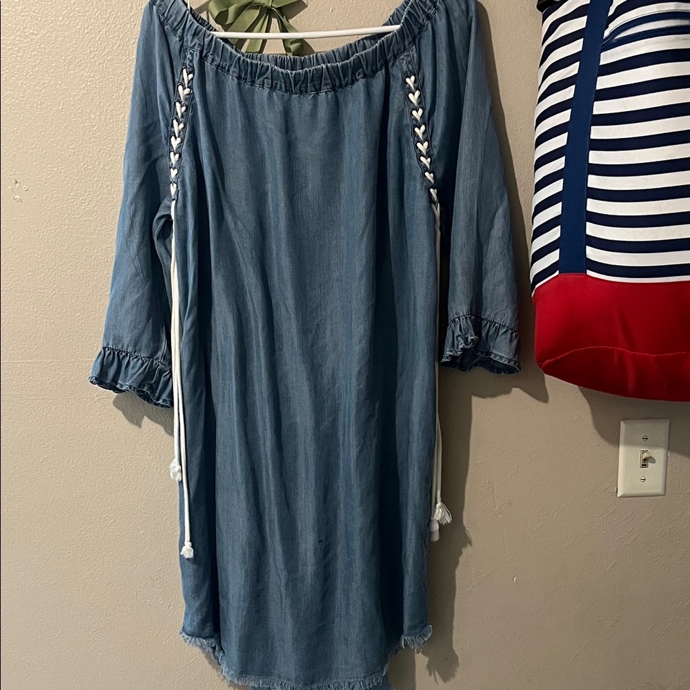 Chelsea & Theodore Denim Blue Dress L